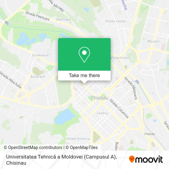 Карта Universitatea Tehnică a Moldovei (Campusul A)