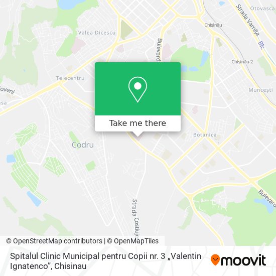 Spitalul Clinic Municipal pentru Copii nr. 3 „Valentin Ignatenco” map