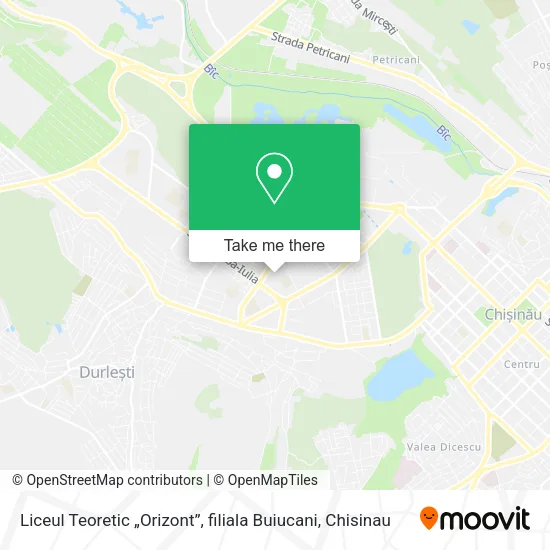 Карта Liceul Teoretic „Orizont”, filiala Buiucani