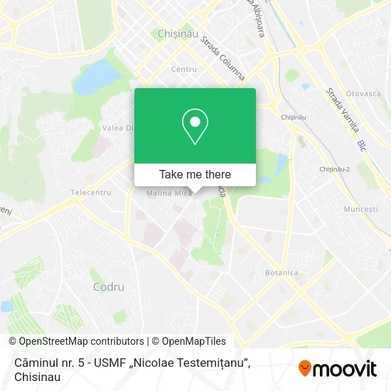 Căminul nr. 5 - USMF „Nicolae Testemițanu” map