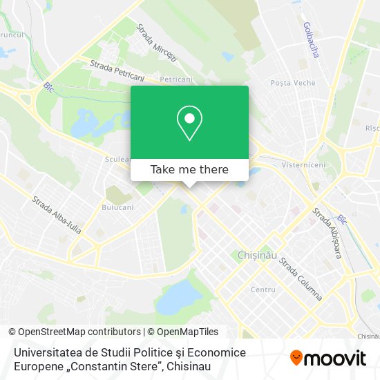 Карта Universitatea de Studii Politice şi Economice Europene „Constantin Stere”