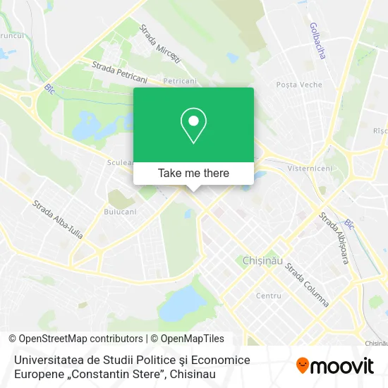Карта Universitatea de Studii Politice şi Economice Europene „Constantin Stere”