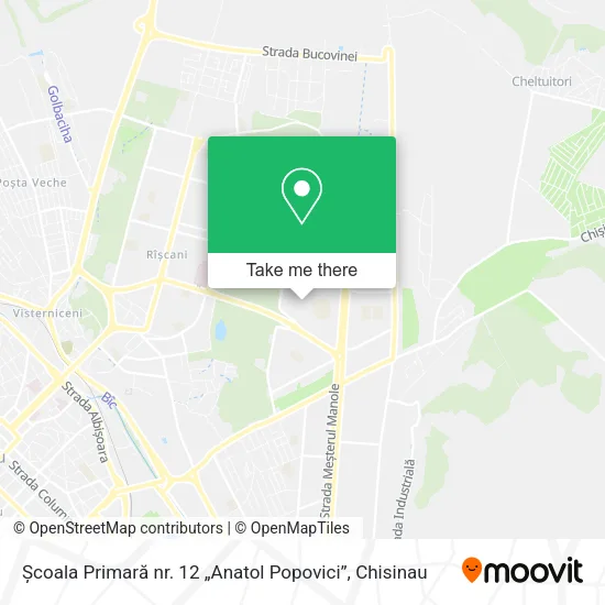 Карта Școala Primară nr. 12 „Anatol Popovici”