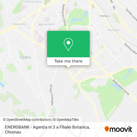 ENERGBANK - Agenţia nr.3 a Filialei Botanica map