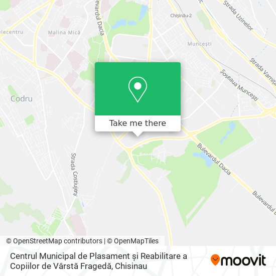 Centrul Municipal de Plasament și Reabilitare a Copiilor de Vârstă Fragedă map