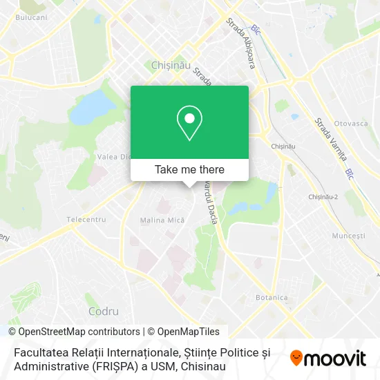 Facultatea Relații Internaționale, Științe Politice și Administrative (FRIȘPA) a USM map