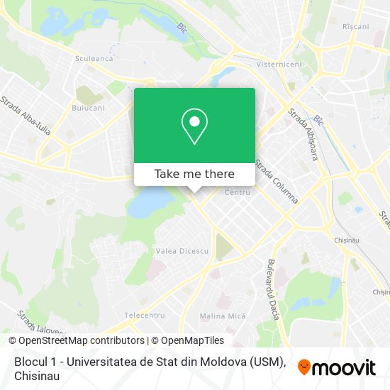 Карта Blocul 1 - Universitatea de Stat din Moldova (USM)