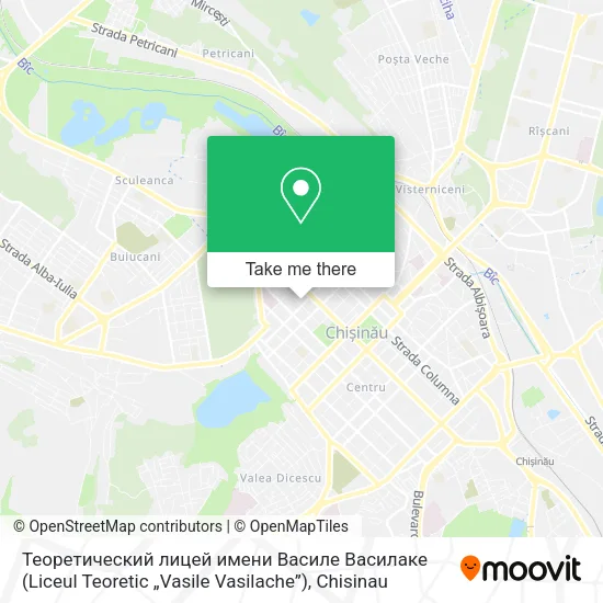 Карта Теоретический лицей имени Василе Василаке (Liceul Teoretic „Vasile Vasilache”)
