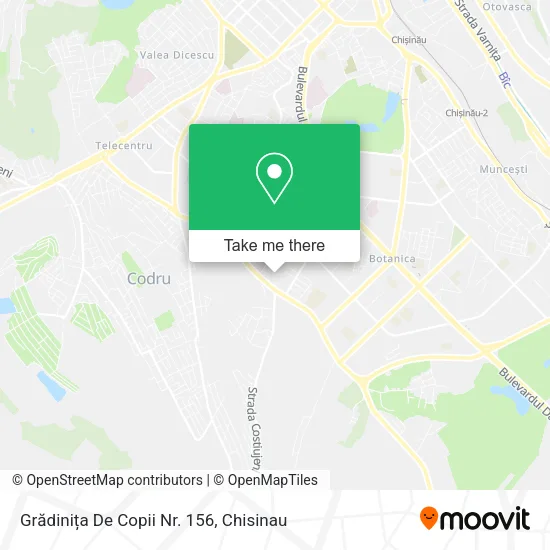 Карта Grădinița De Copii Nr. 156