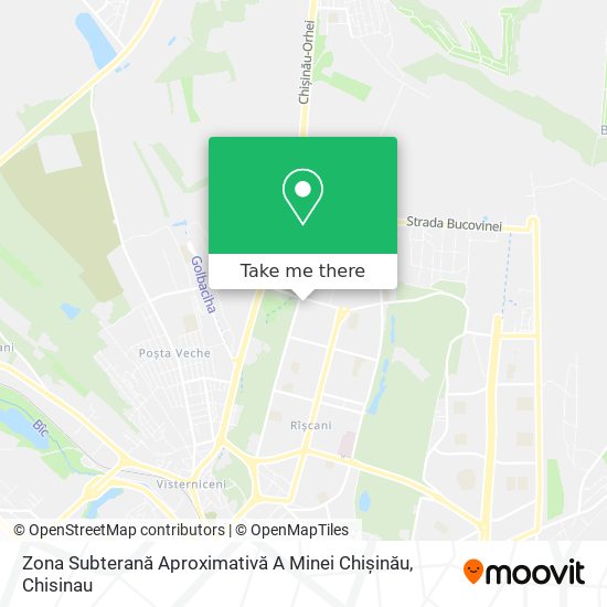 Карта Zona Subterană Aproximativă A Minei Chișinău