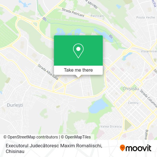 Карта Executorul Judecătoresc Maxim Romaliischi