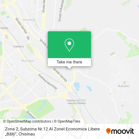 Карта Zona 2, Subzona Nr.12 Al Zonei Economice Libere „Bălți”