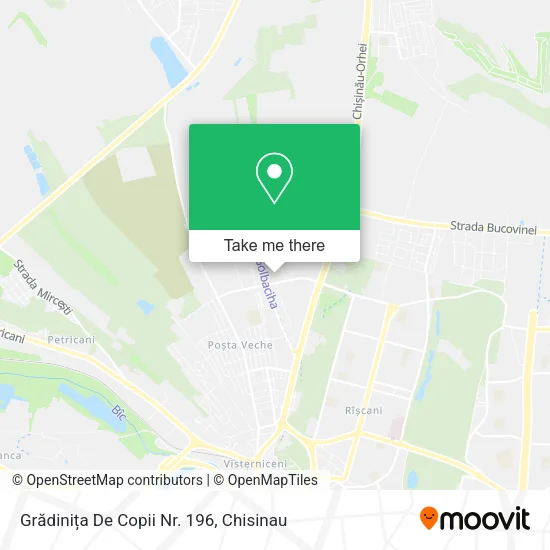 Карта Grădinița De Copii Nr. 196