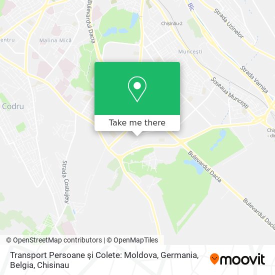 Карта Transport Persoane şi Colete: Moldova, Germania, Belgia