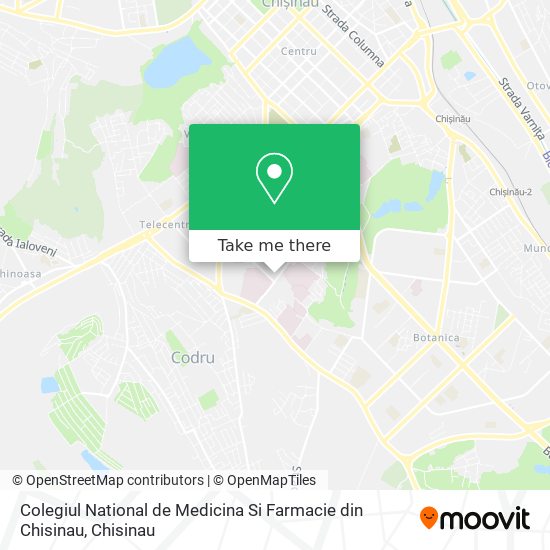 Colegiul National de Medicina Si Farmacie din Chisinau map