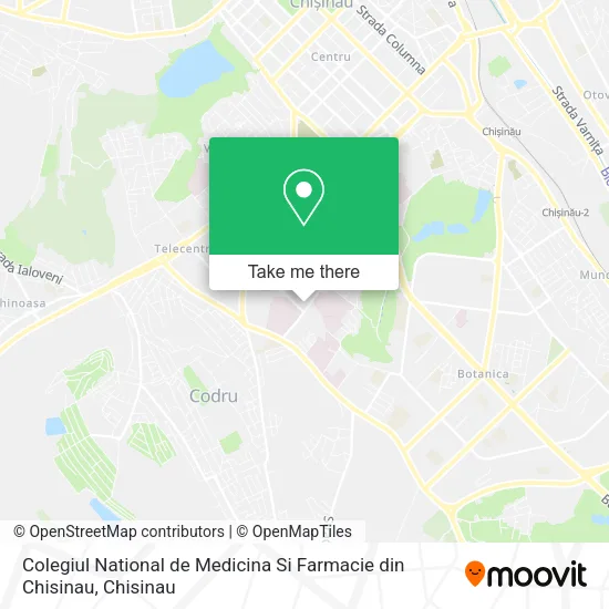 Карта Colegiul National de Medicina Si Farmacie din Chisinau