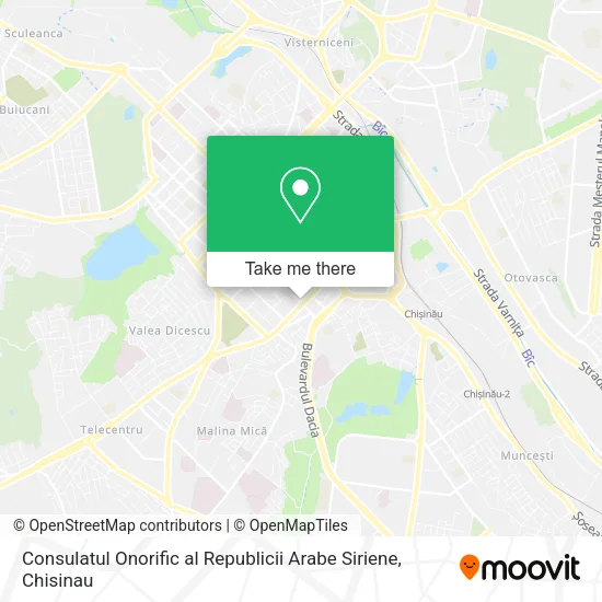 Карта Consulatul Onorific al Republicii Arabe Siriene