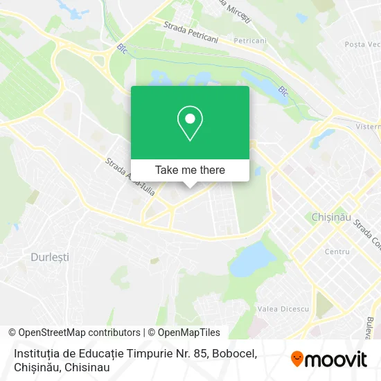 Instituția de Educație Timpurie Nr. 85, Bobocel, Chișinău map