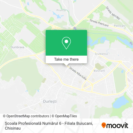 Карта Școala Profesională Numărul 6 - Filiala Buiucani