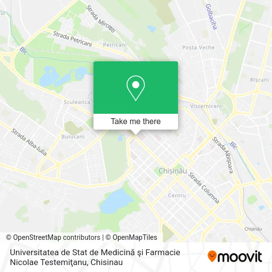 Universitatea de Stat de Medicină şi Farmacie Nicolae Testemiţanu map