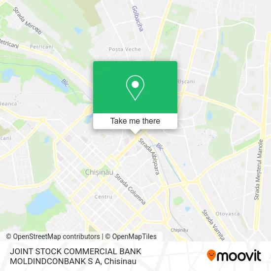 Карта JOINT STOCK COMMERCIAL BANK MOLDINDCONBANK S A