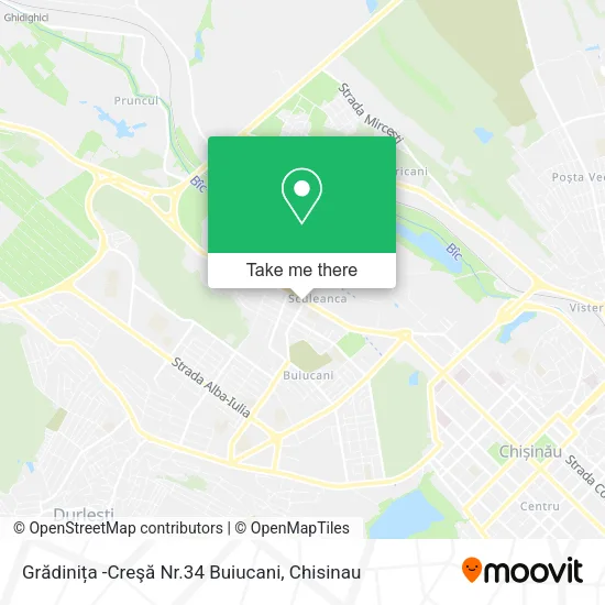 Карта Grădinița -Creşă Nr.34 Buiucani