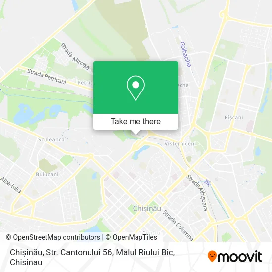 Карта Chișinău, Str. Cantonului 56, Malul Rîului Bîc