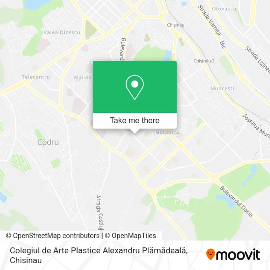 Карта Colegiul de Arte Plastice Alexandru Plămădeală