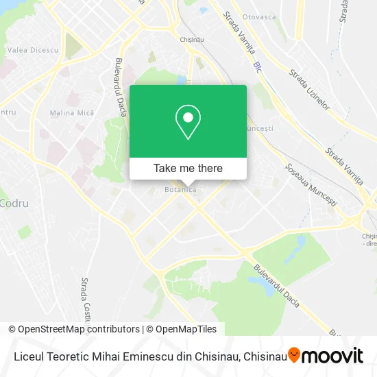 Liceul Teoretic Mihai Eminescu din Chisinau map