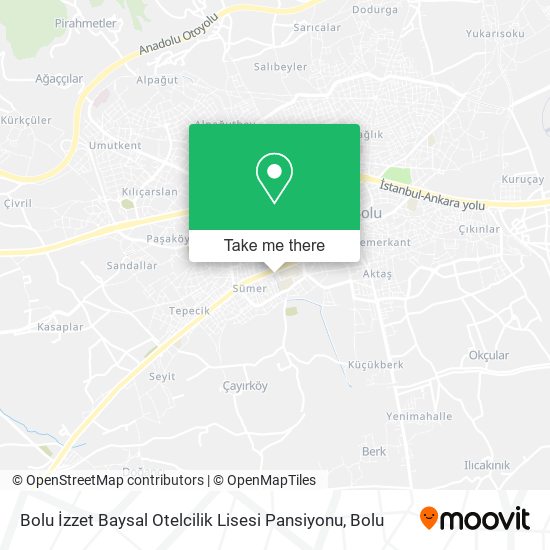 Bolu İzzet Baysal Otelcilik Lisesi Pansiyonu map