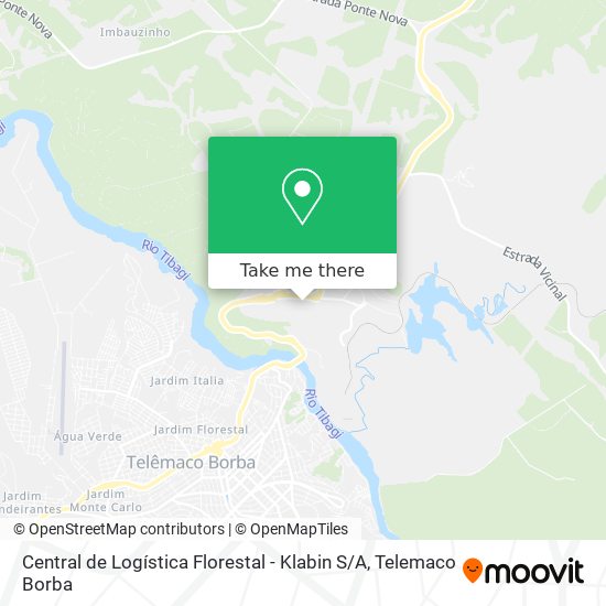 Mapa Central de Logística Florestal - Klabin S / A