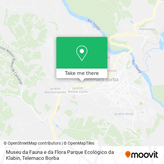 Mapa Museu da Fauna e da Flora Parque Ecológico da Klabin