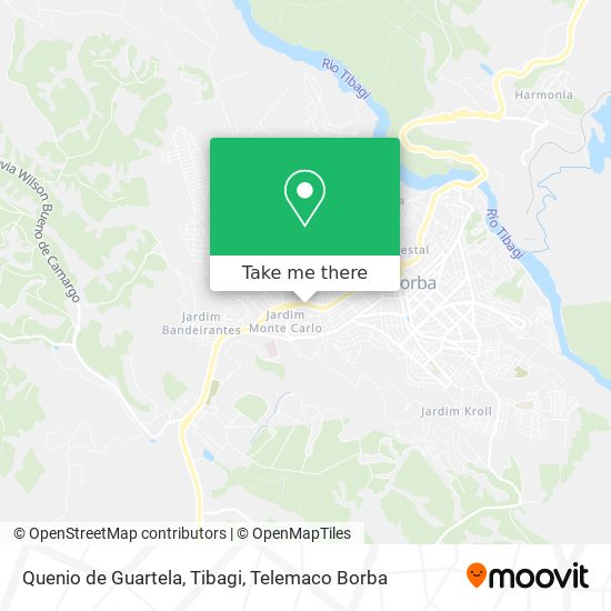 Quenio de Guartela, Tibagi map