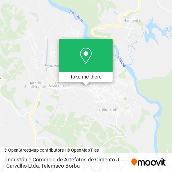 Mapa Indústria e Comércio de Artefatos de Cimento J Carvalho Ltda