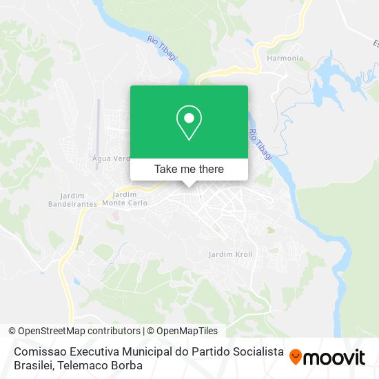 Mapa Comissao Executiva Municipal do Partido Socialista Brasilei
