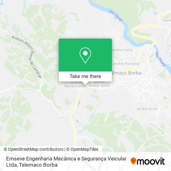 Mapa Emseve Engenharia Mecânica e Segurança Veicular Ltda