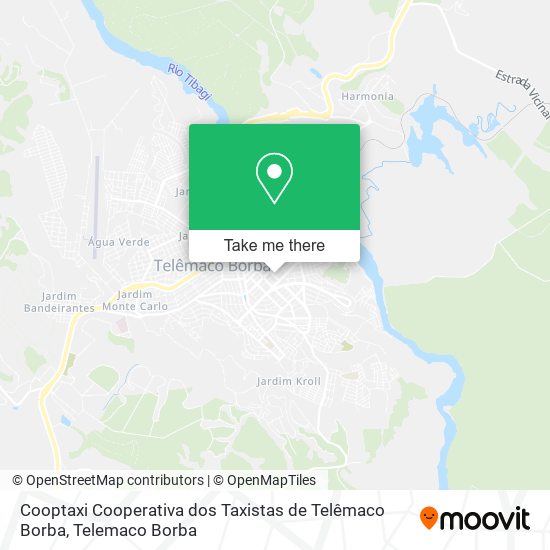 Mapa Cooptaxi Cooperativa dos Taxistas de Telêmaco Borba