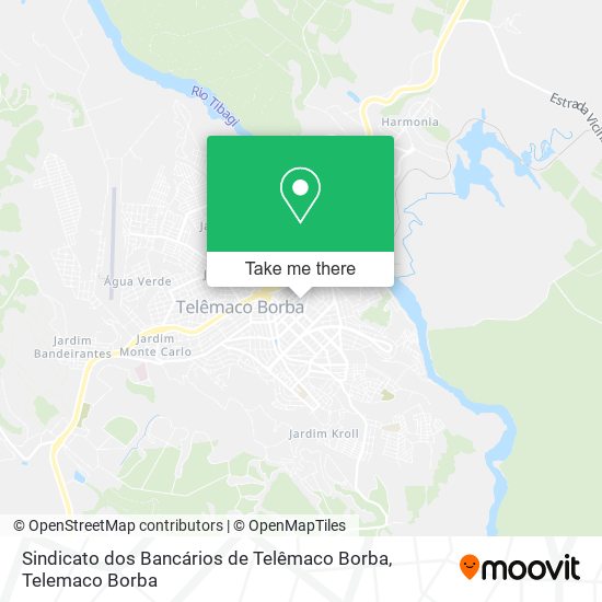 Mapa Sindicato dos Bancários de Telêmaco Borba