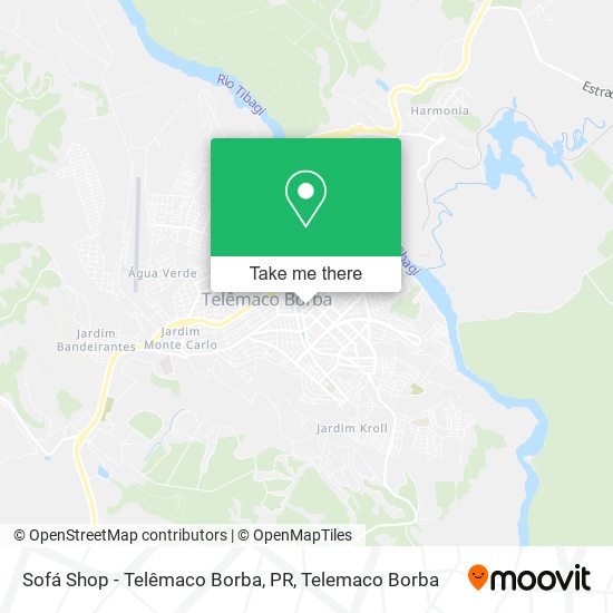 Mapa Sofá Shop - Telêmaco Borba, PR