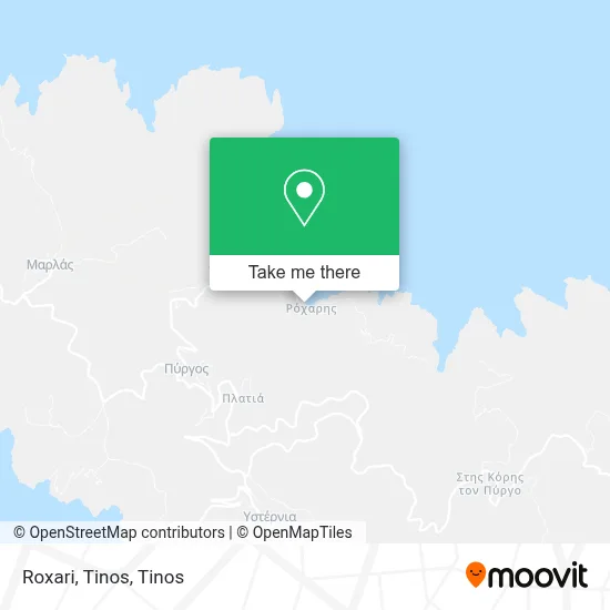 Roxari, Tinos map