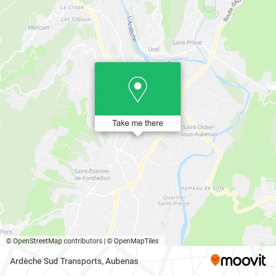 Ardèche Sud Transports map