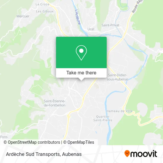 Ardèche Sud Transports map