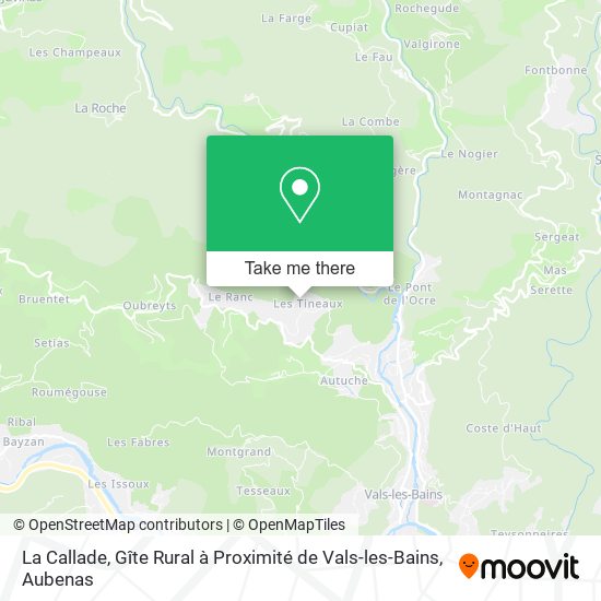 La Callade, Gîte Rural à Proximité de Vals-les-Bains map