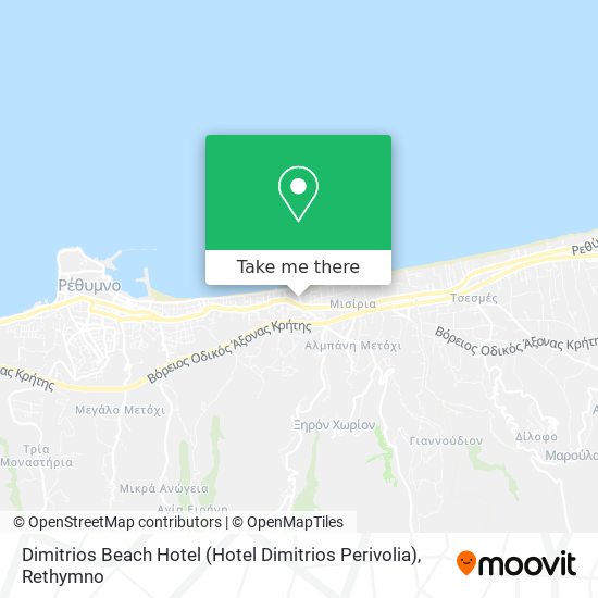 Dimitrios Beach Hotel (Hotel Dimitrios Perivolia) map