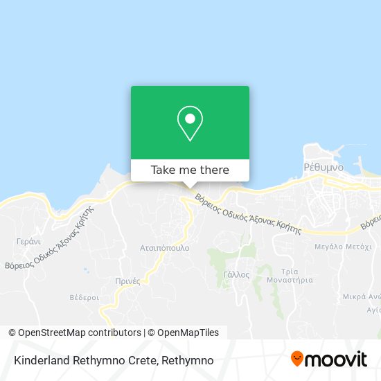 Kinderland Rethymno Crete map