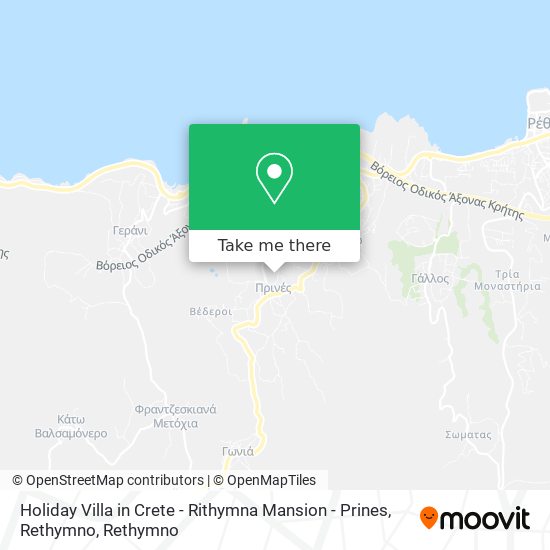 Holiday Villa in Crete - Rithymna Mansion - Prines, Rethymno map