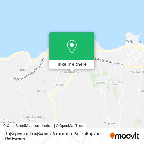 Ταβέρνα τα Σουβλάκια Ατσιπόπουλο Ρεθύμνου map
