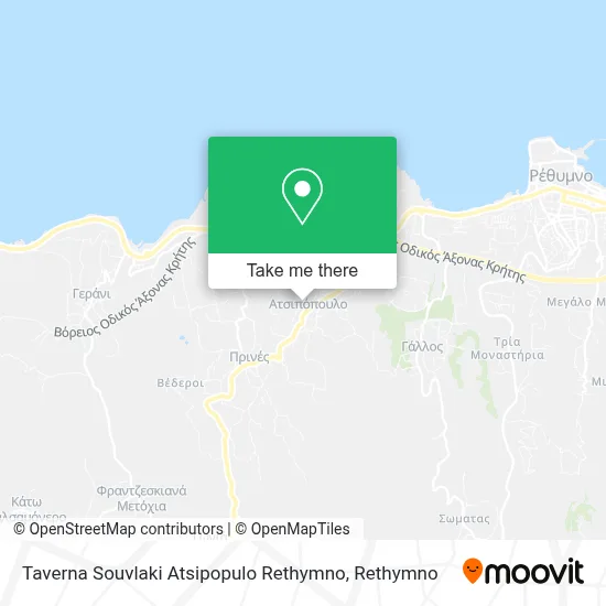 Taverna Souvlaki Atsipopulo Rethymno map
