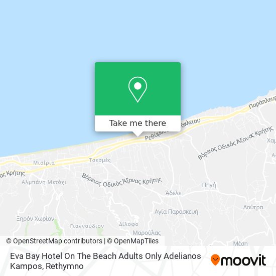 Eva Bay Hotel On The Beach Adults Only Adelianos Kampos map