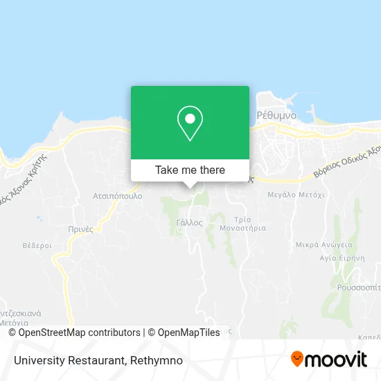 University Restaurant map